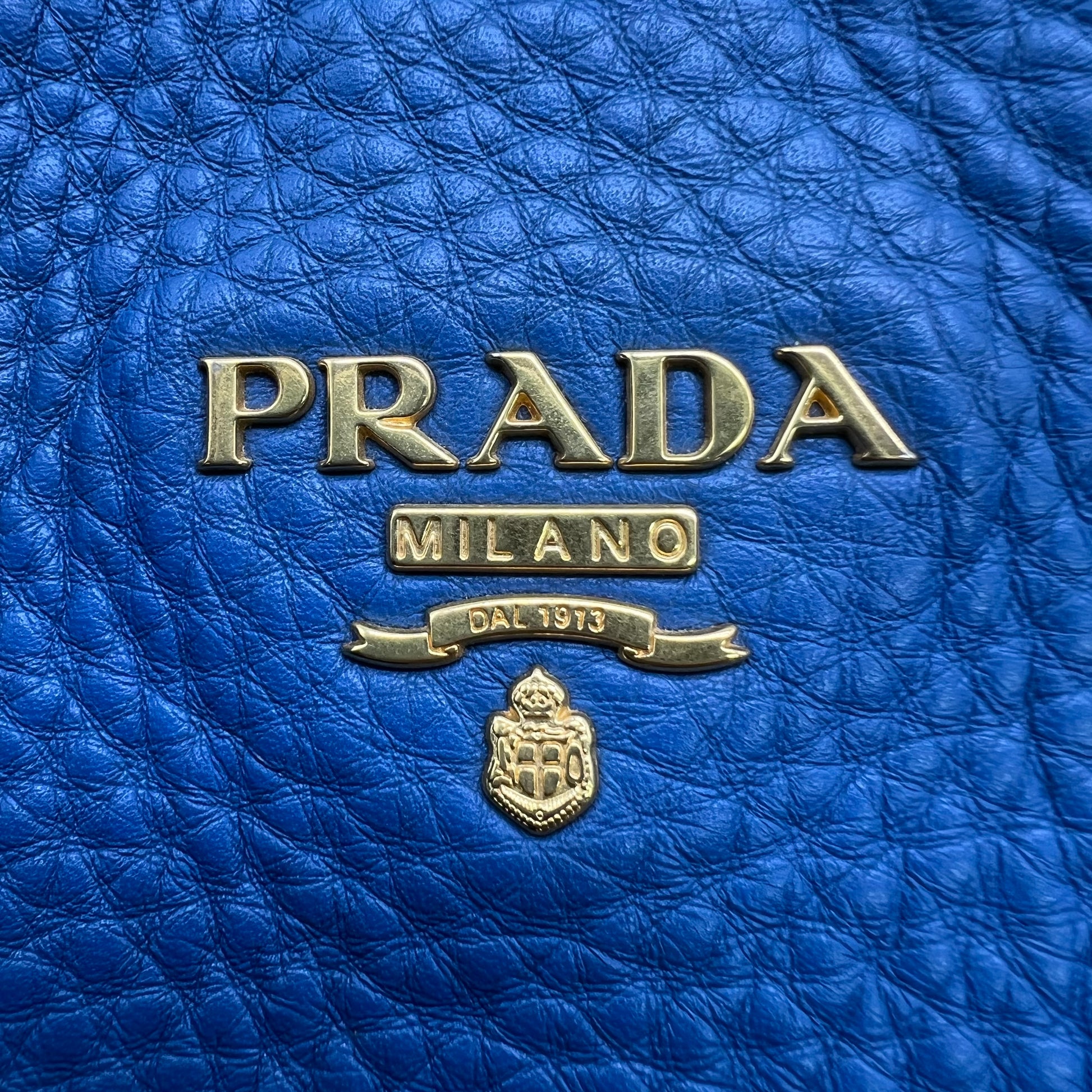 Blue Vitello Daino Leather Large Hobo Bag B22571