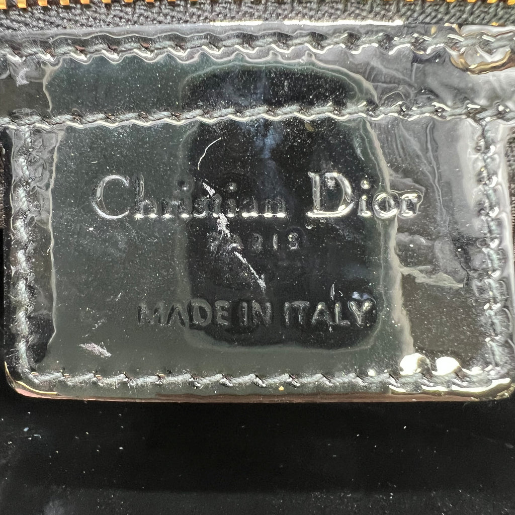 Large Lady Dior Bag in Black Patent Cannage B22541
