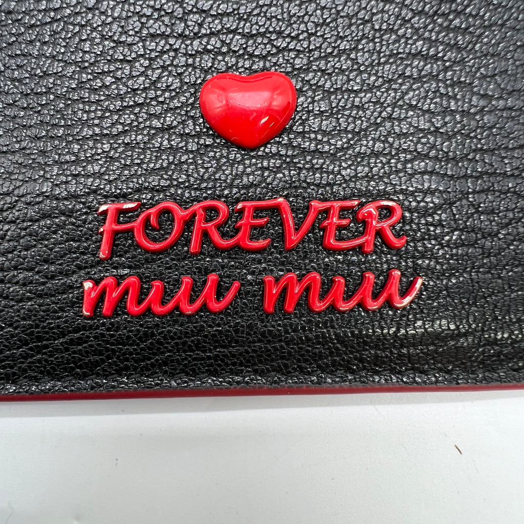 Miu Miu Madras Forever Leather Heart Card Holder W22015