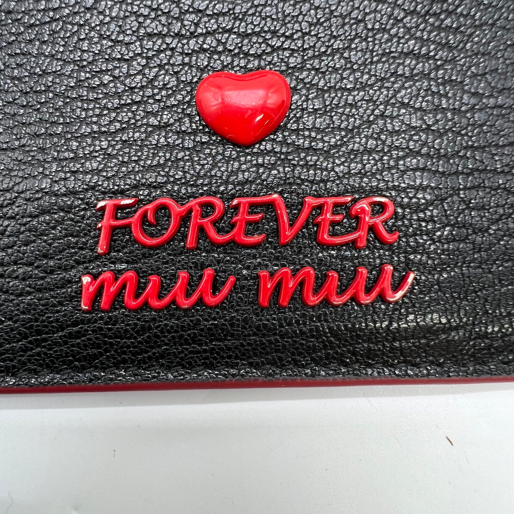 Miu Miu Madras Forever Leather Heart Card Holder W22015