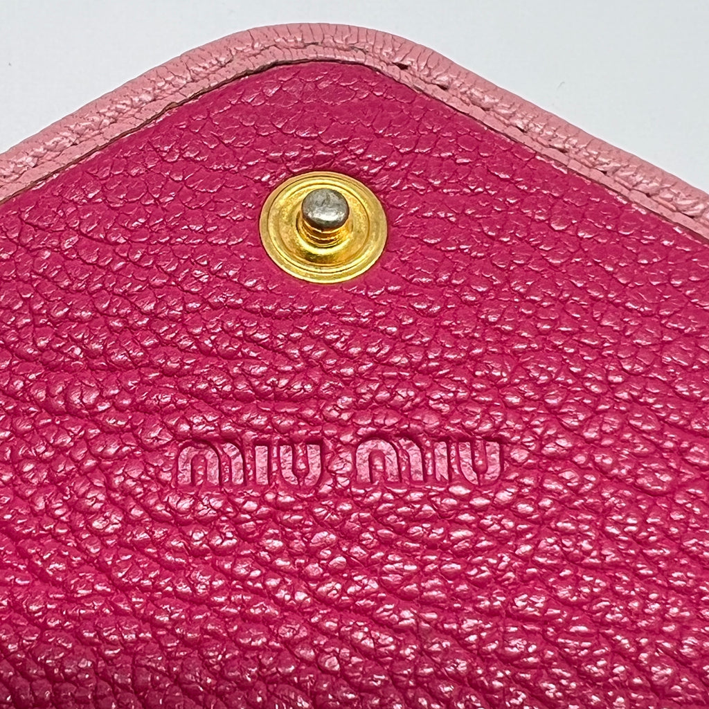 Miu Miu Madras Bicolor Leather Envelope Long Wallet W22148