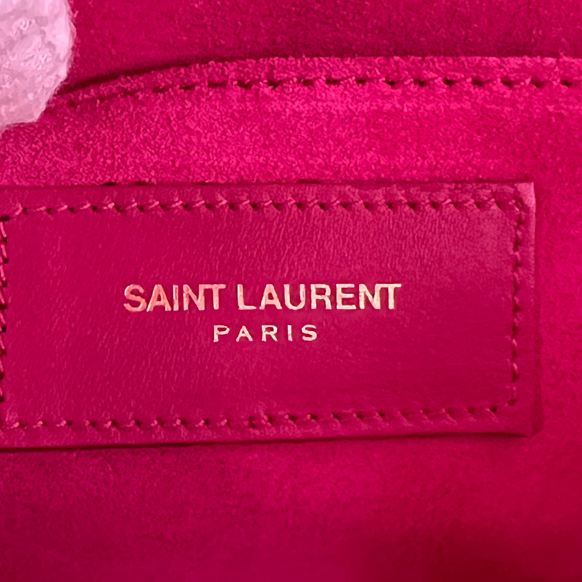 Calfskin Classic Y Ligne Clutch Fuchsia B22615