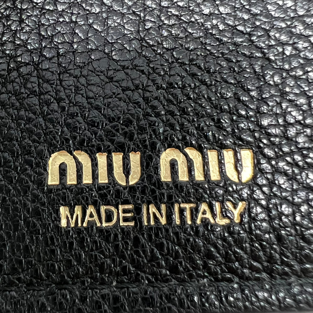 Miu Miu Madras Leather Small Trifold Wallet W22150