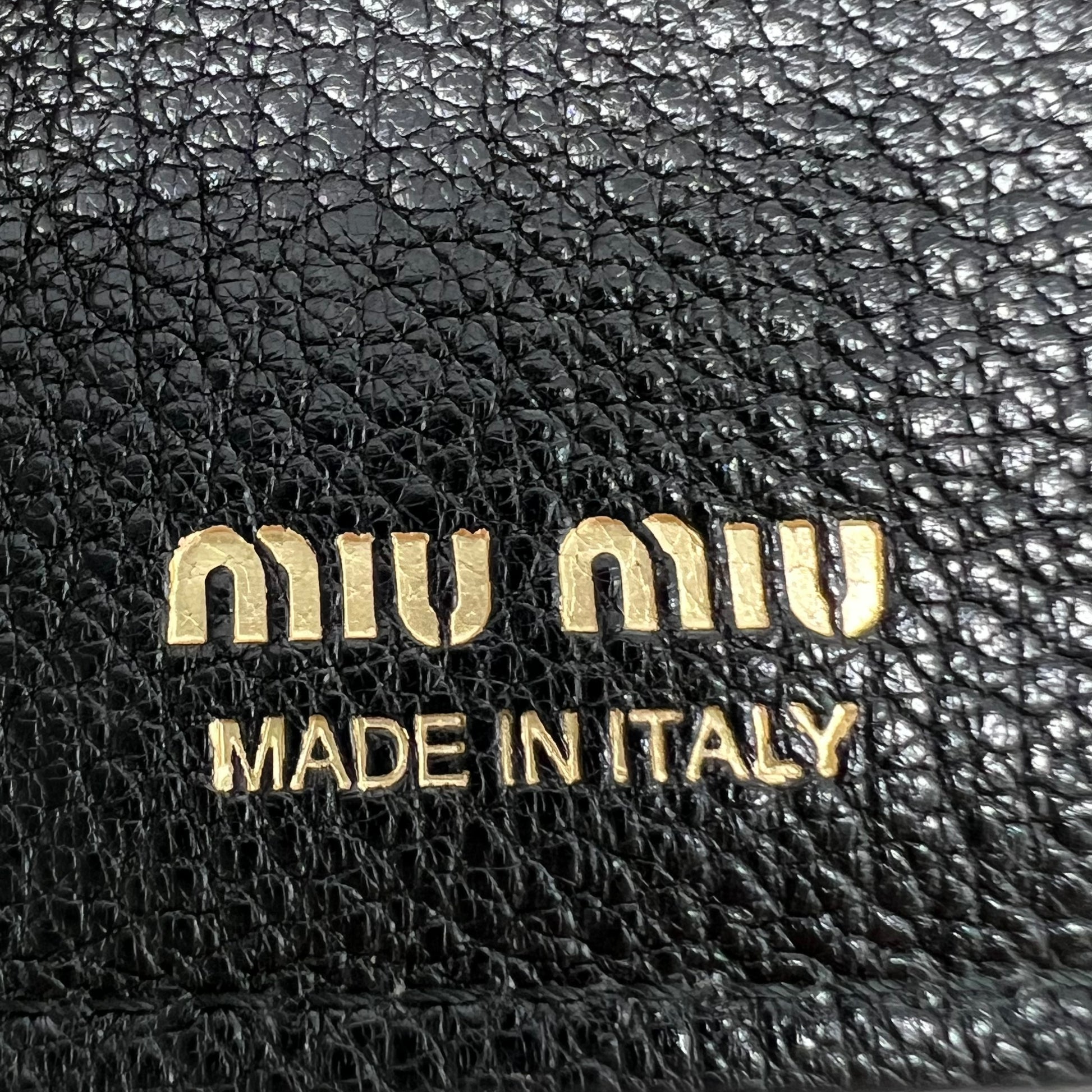 Miu Miu Madras Leather Small Trifold Wallet W22150
