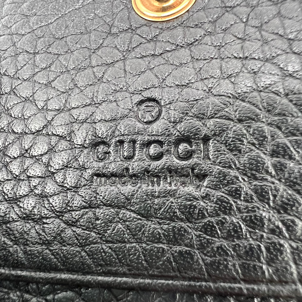 Gucci Animalier "Blind for Love" Bee Leather Card Case Wallet W22240