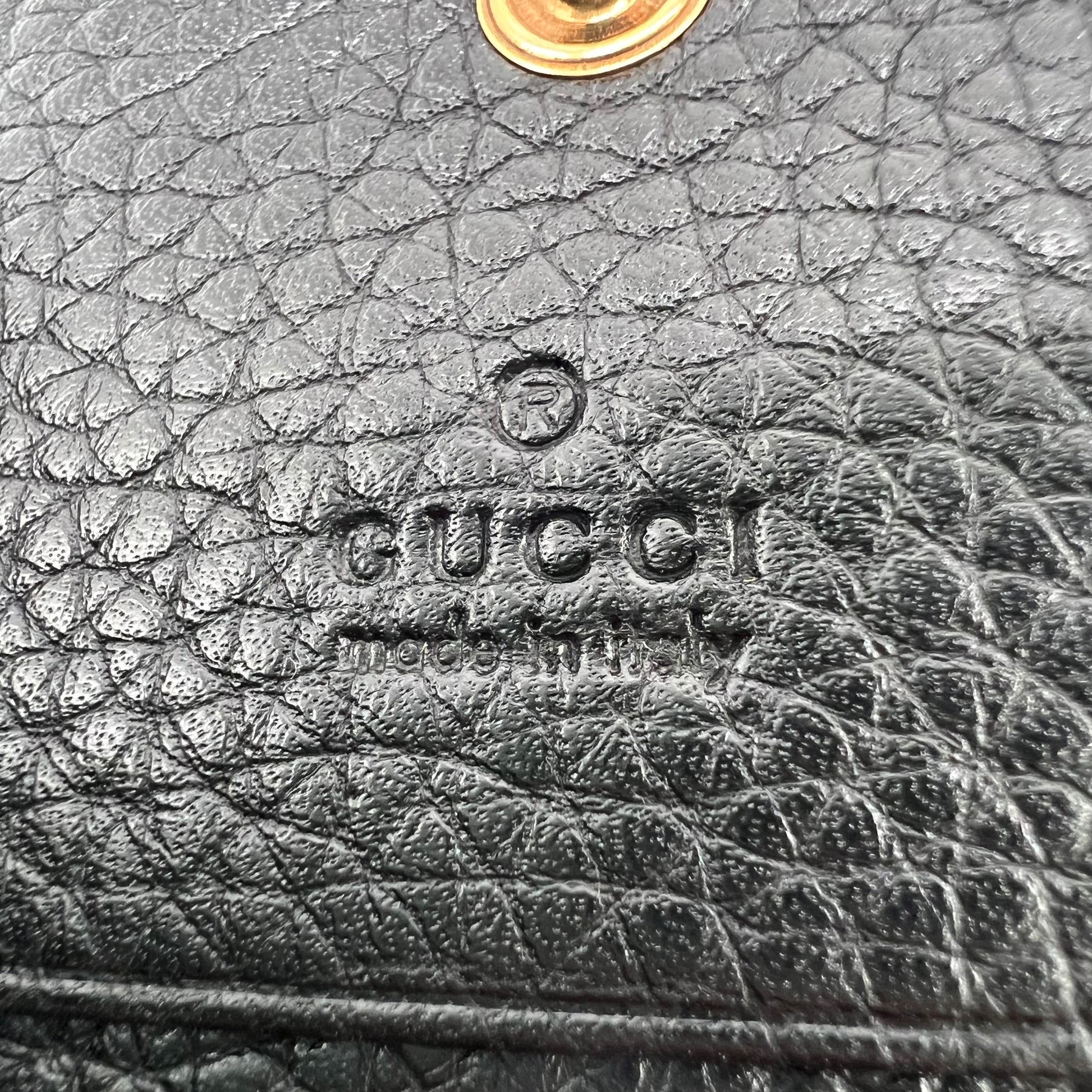 Gucci Animalier "Blind for Love" Bee Leather Card Case Wallet W22240