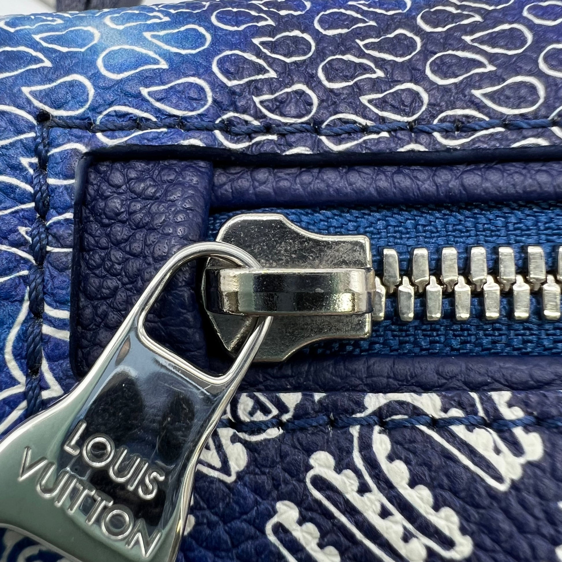 Louis Vuitton Discovery Bumbag PM in the Blue Monogram Bandana colorway