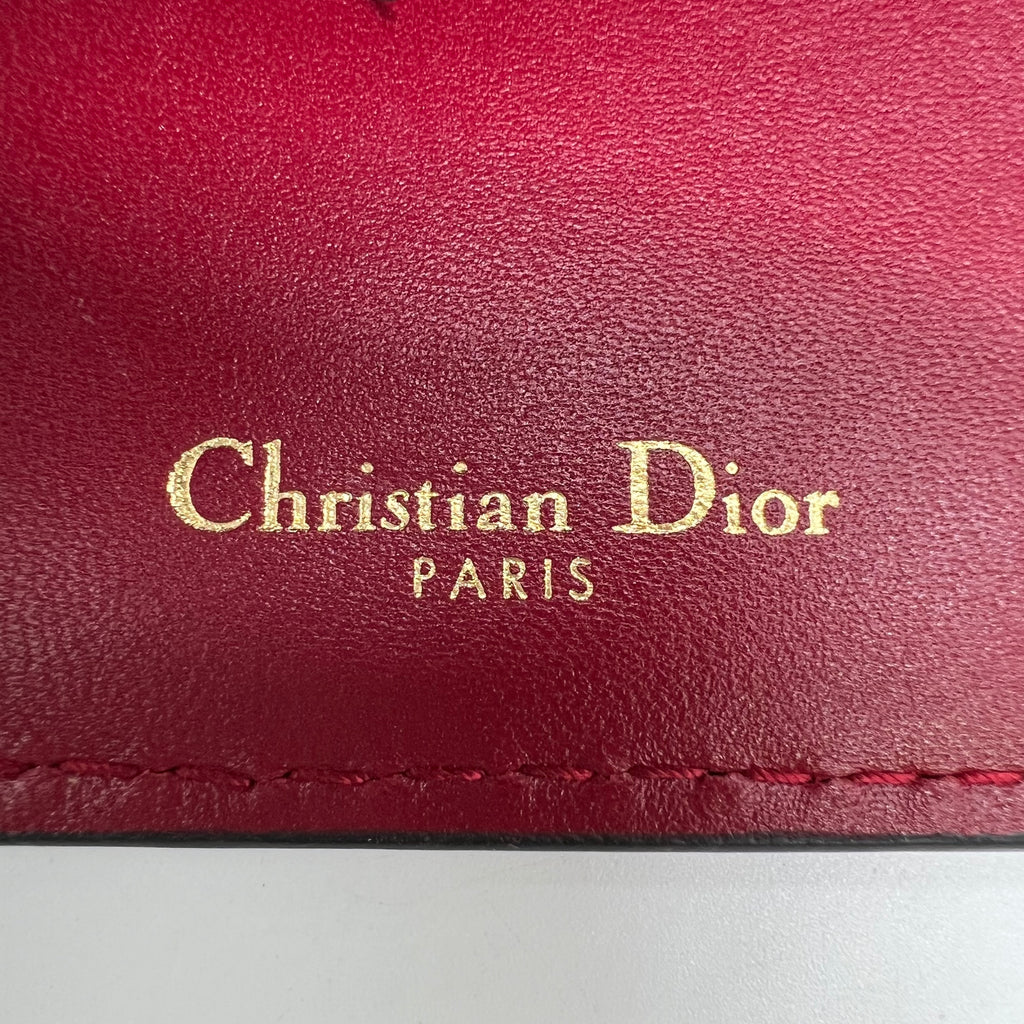 Christian Dior D-Bee Grained Calfskin Zipper Card Holder Wallet W22128