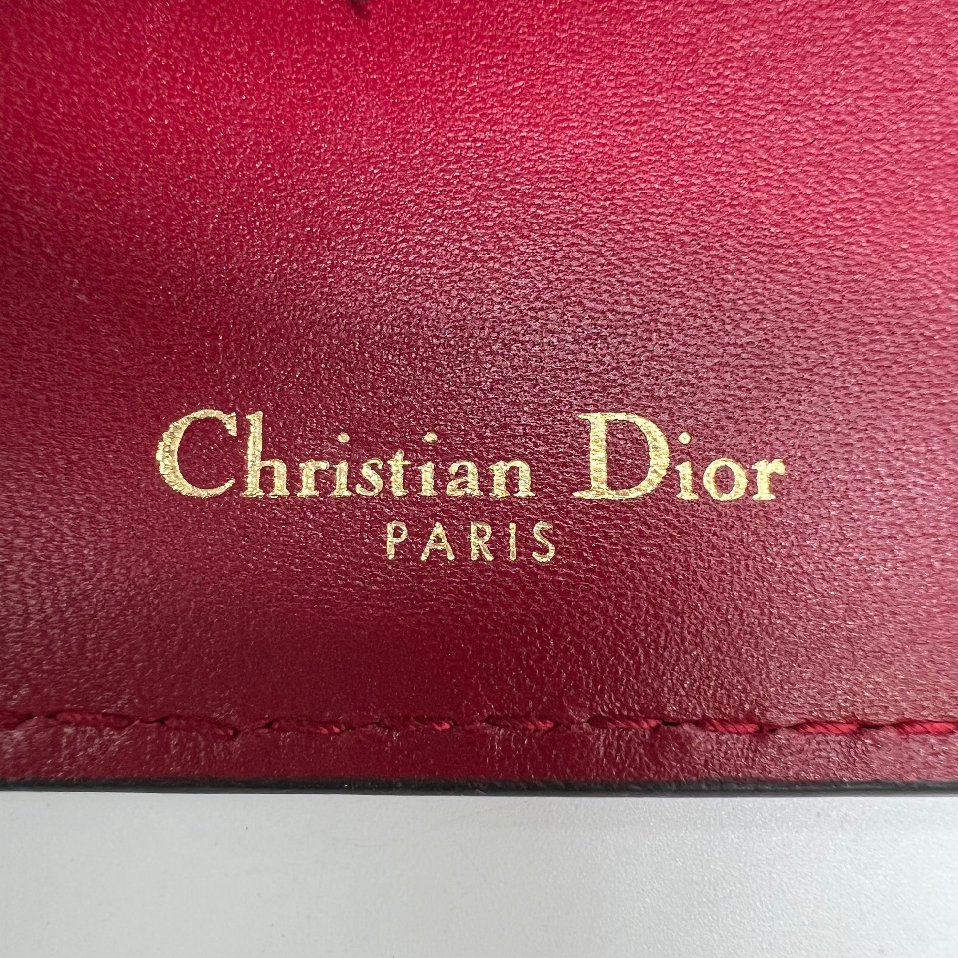 Christian Dior D-Bee Grained Calfskin Zipper Card Holder Wallet W22128