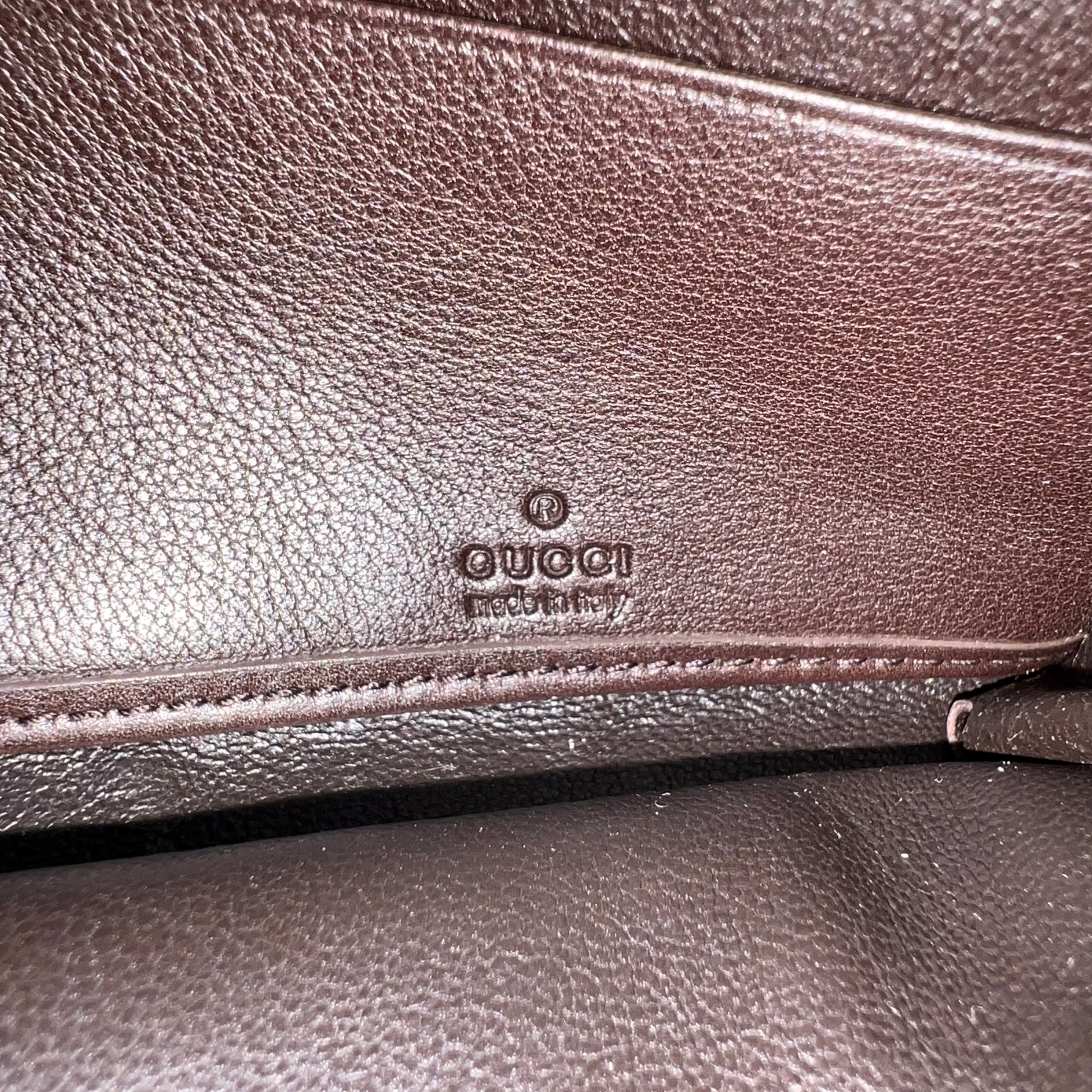Gucci Dark Brown Smooth Leather Continental Wallet with Guccissima Monogram Stripe Accent W22282