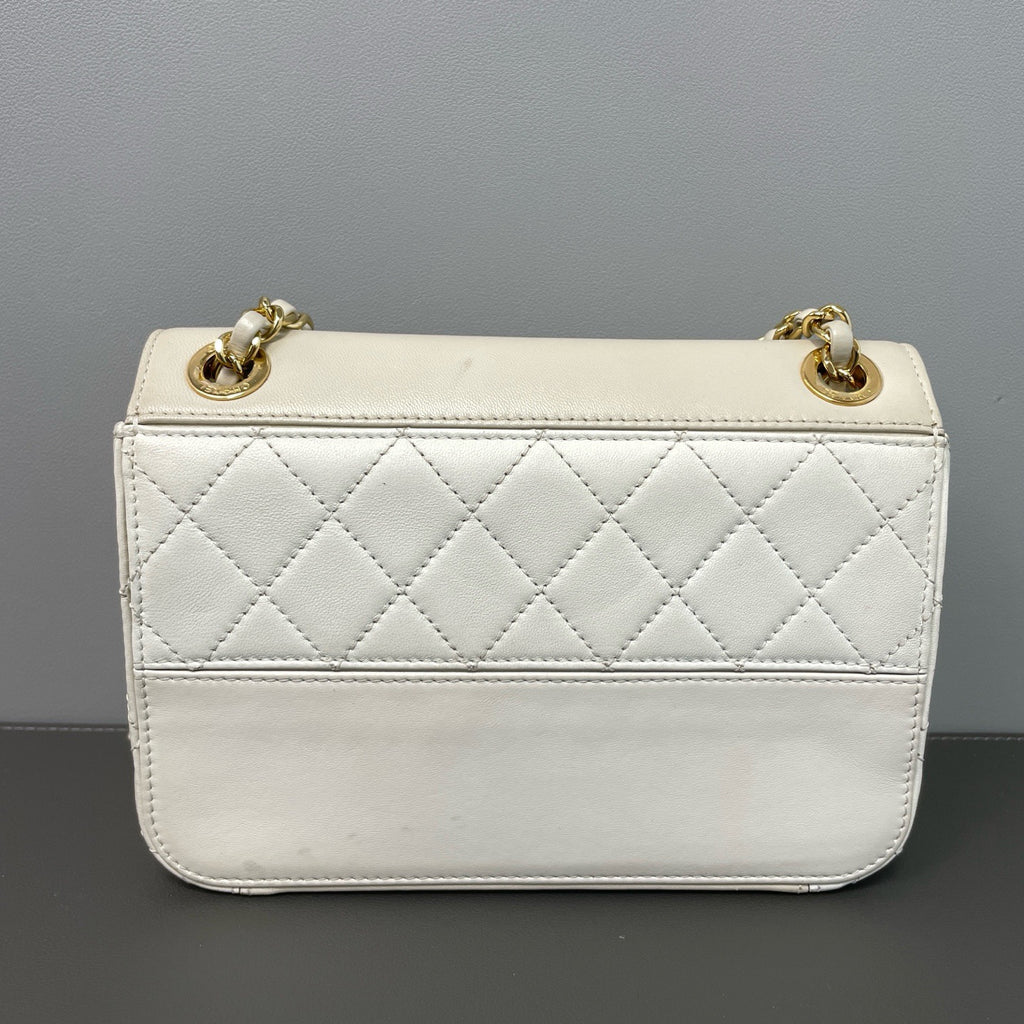 Chanel Flap Bag Two-Tone Smooth Leather Crossbody LDZ092