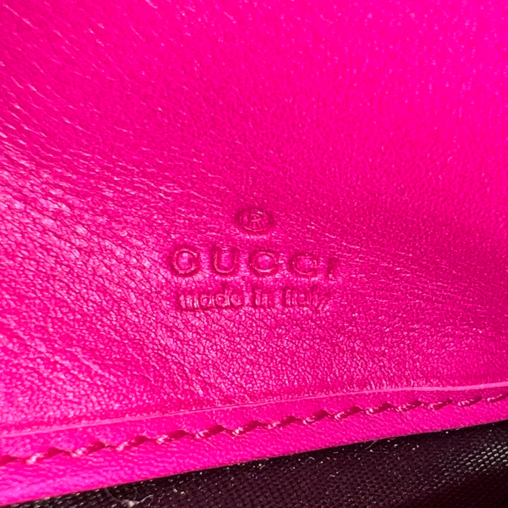 Gucci "Nice" Microguccissima Patent Leather Continental Wallet W22346