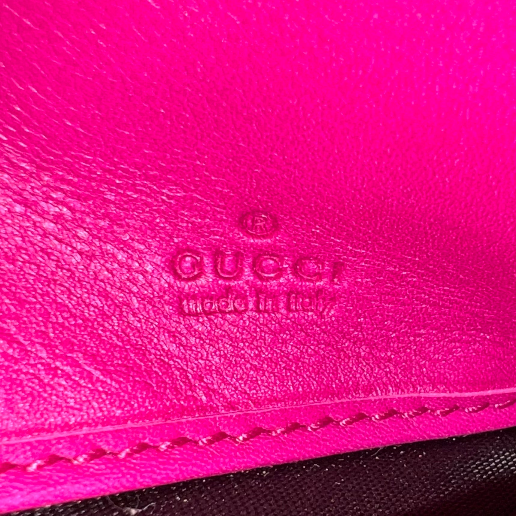 Gucci "Nice" Microguccissima Patent Leather Continental Wallet W22346