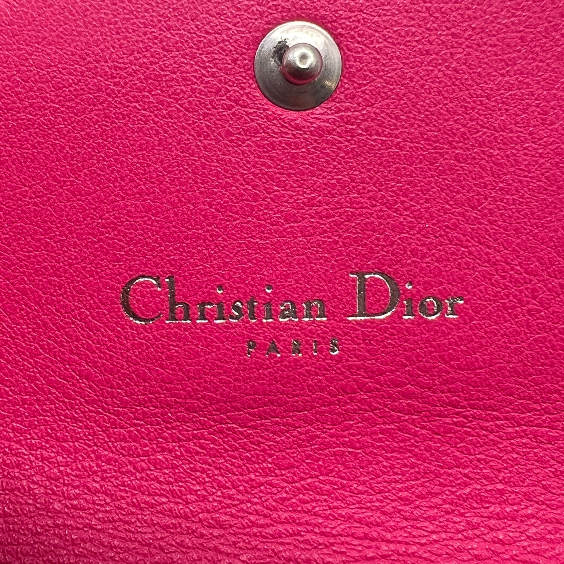 Christian Dior Pebbled Leather Diorissimo Rencontre Wallet on Chain B22951