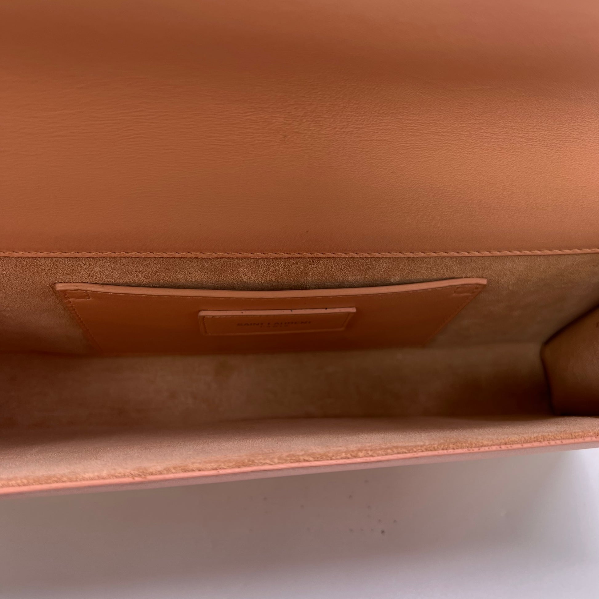 Saint Laurent Peach Leather Kate Tassel Clutch B22604