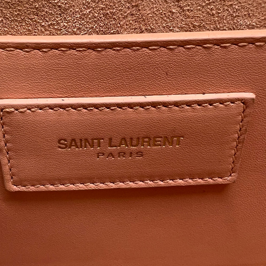 Saint Laurent Peach Leather Kate Tassel Clutch B22604