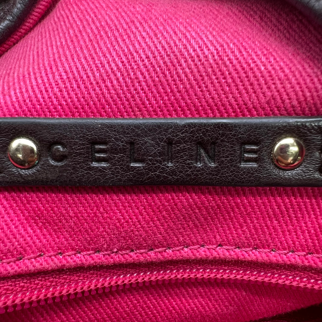 Celine Brown Leather New Pelham Large Shoulder Bag twins B22842