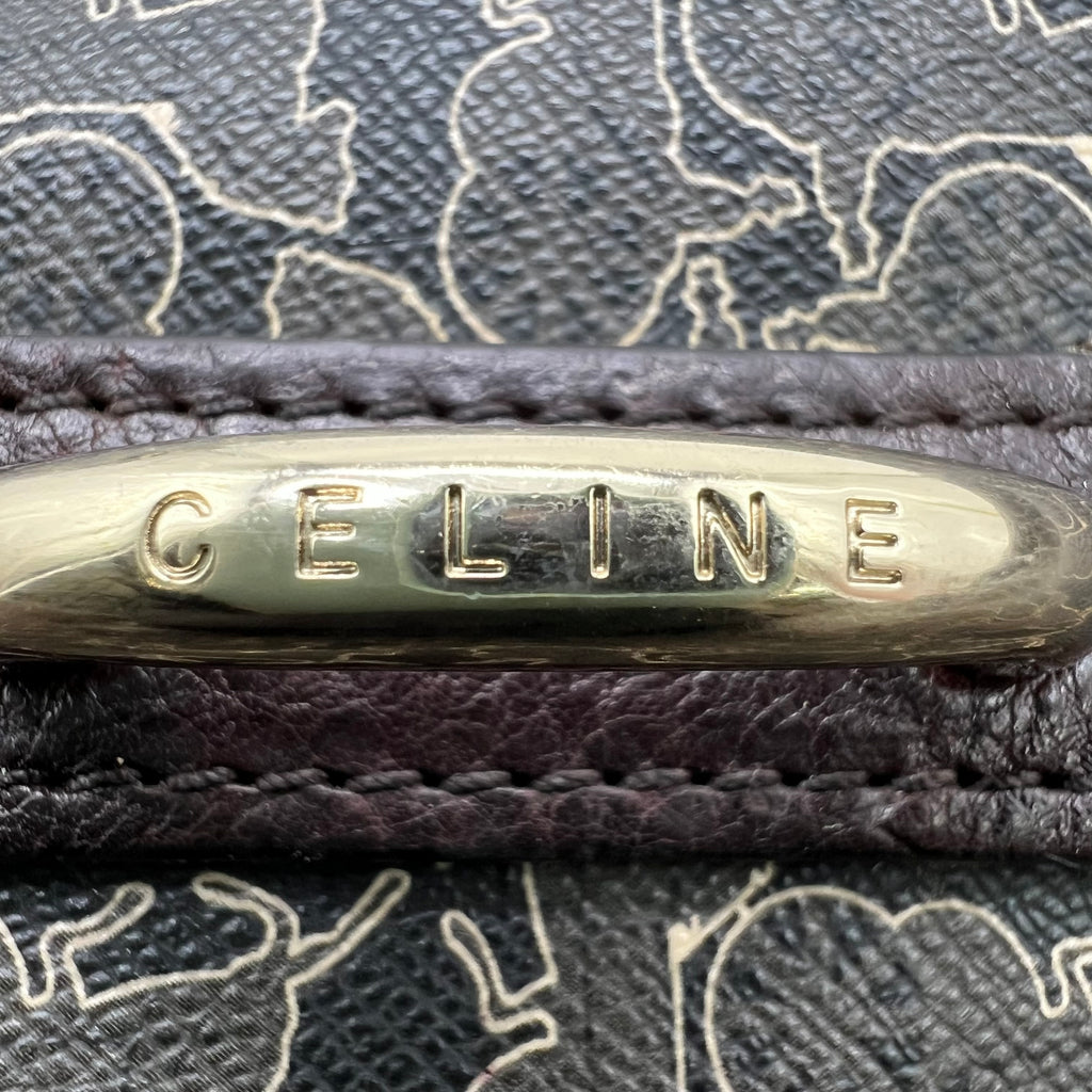 Celine Brown Leather New Pelham Large Shoulder Bag twins B22842