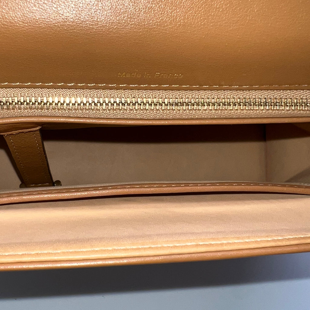 Delvaux Calfskin MM Tempete Satchel Camel twins B22713