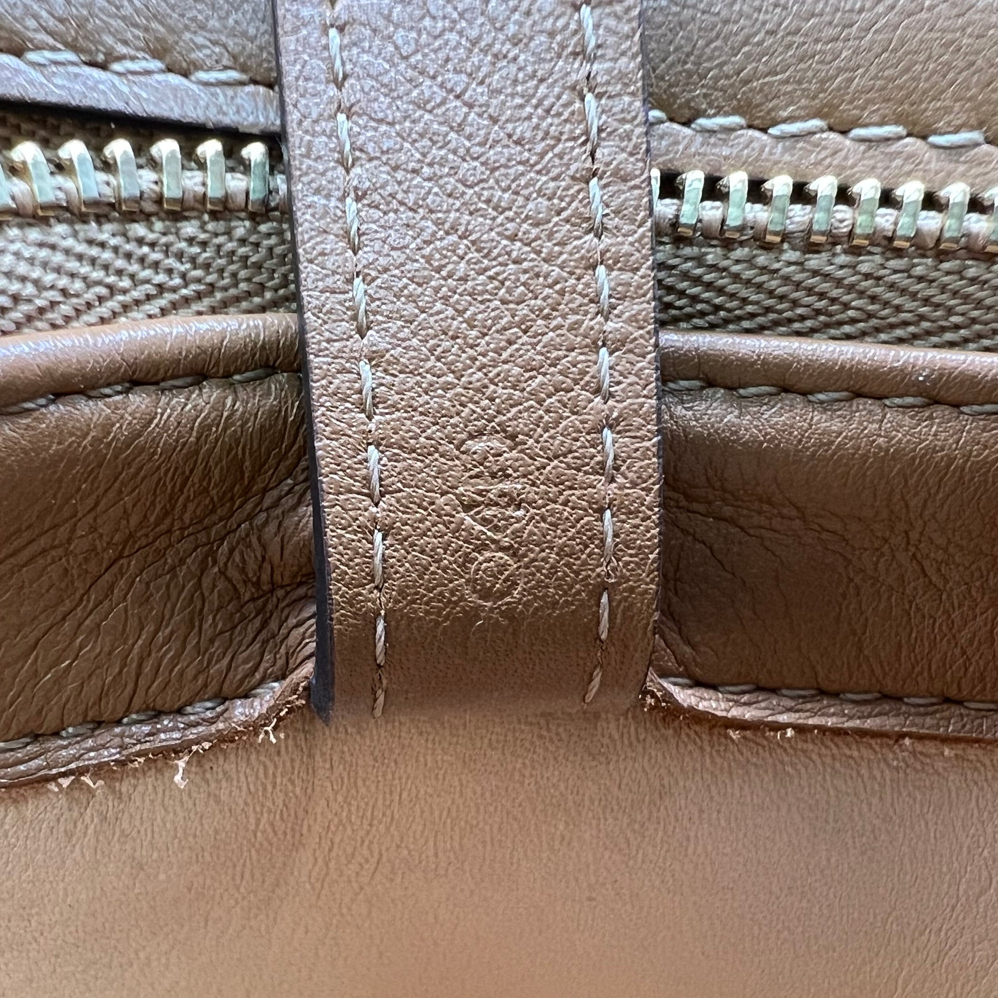 Delvaux Calfskin MM Tempete Satchel Camel twins B22713