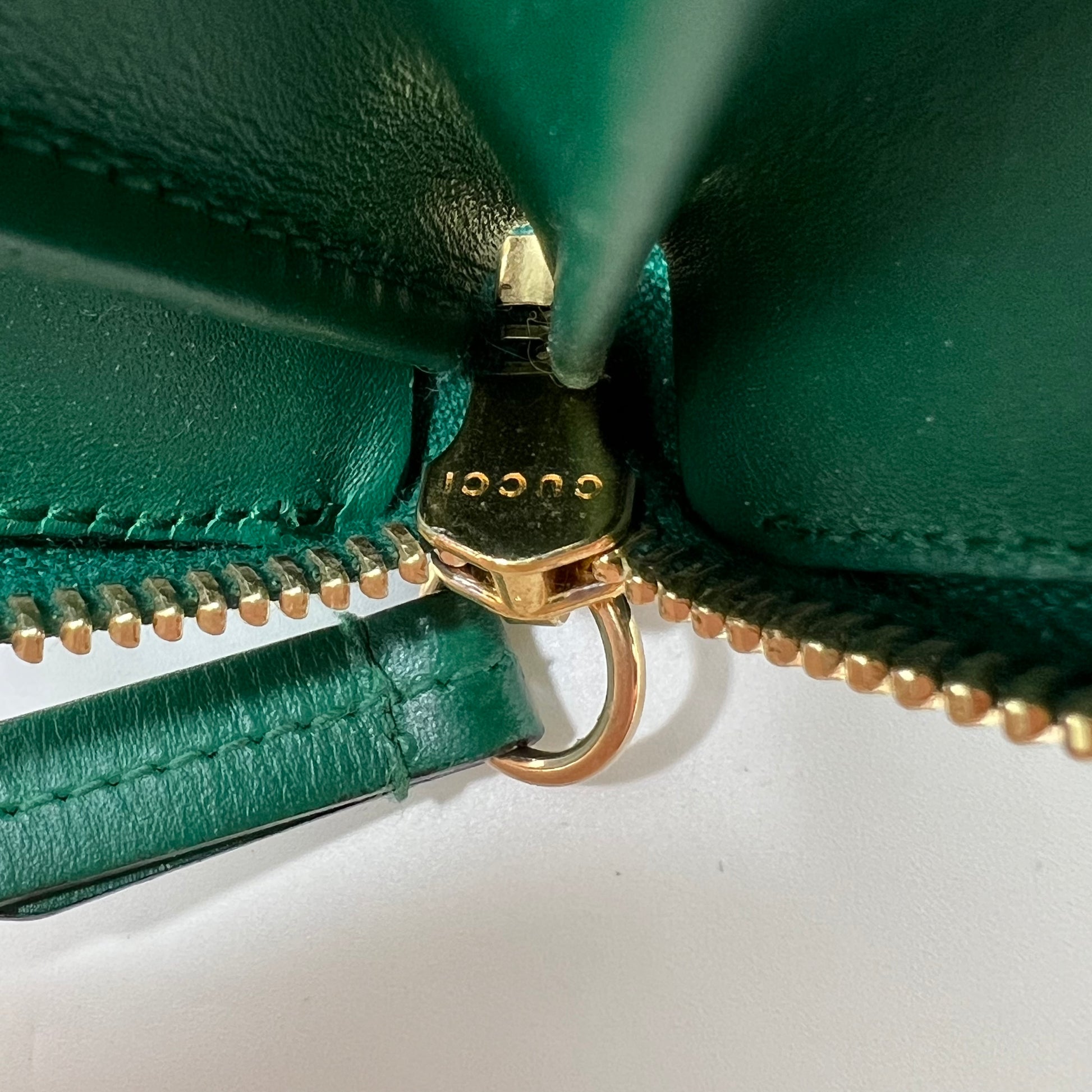 Green Guccissima Leather Zip Around Continental Wallet