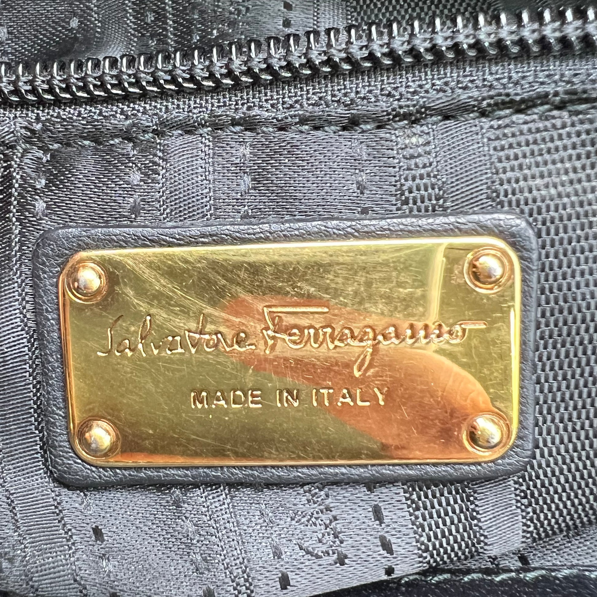 Salvatore Ferragamo Gancini Quilted Leather Tote Bag B23005