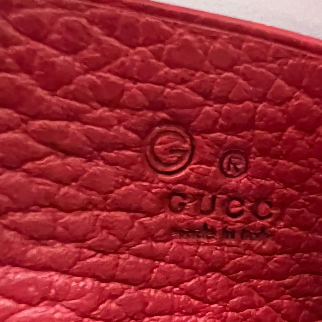Gucci Dollar Calfskin Interlocking G Betty Chain Wallet in Red W22379