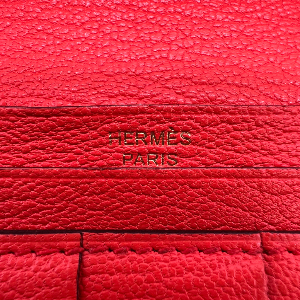 Hermès Béarn Soufflet Wallet in Feu Orange W22408
