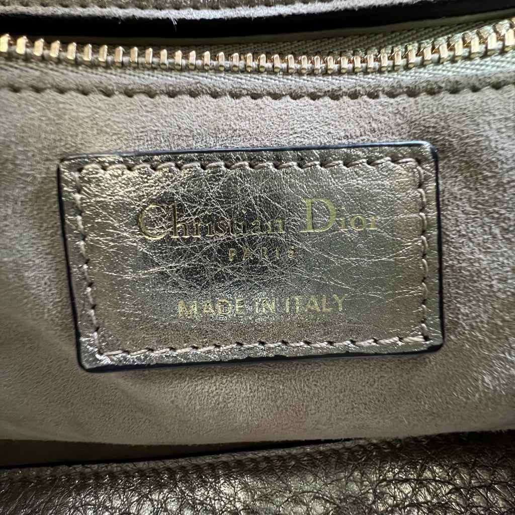 Christian Dior Metallic Lambskin Cannage Small My ABCDior Lady Dior Gold B22977
