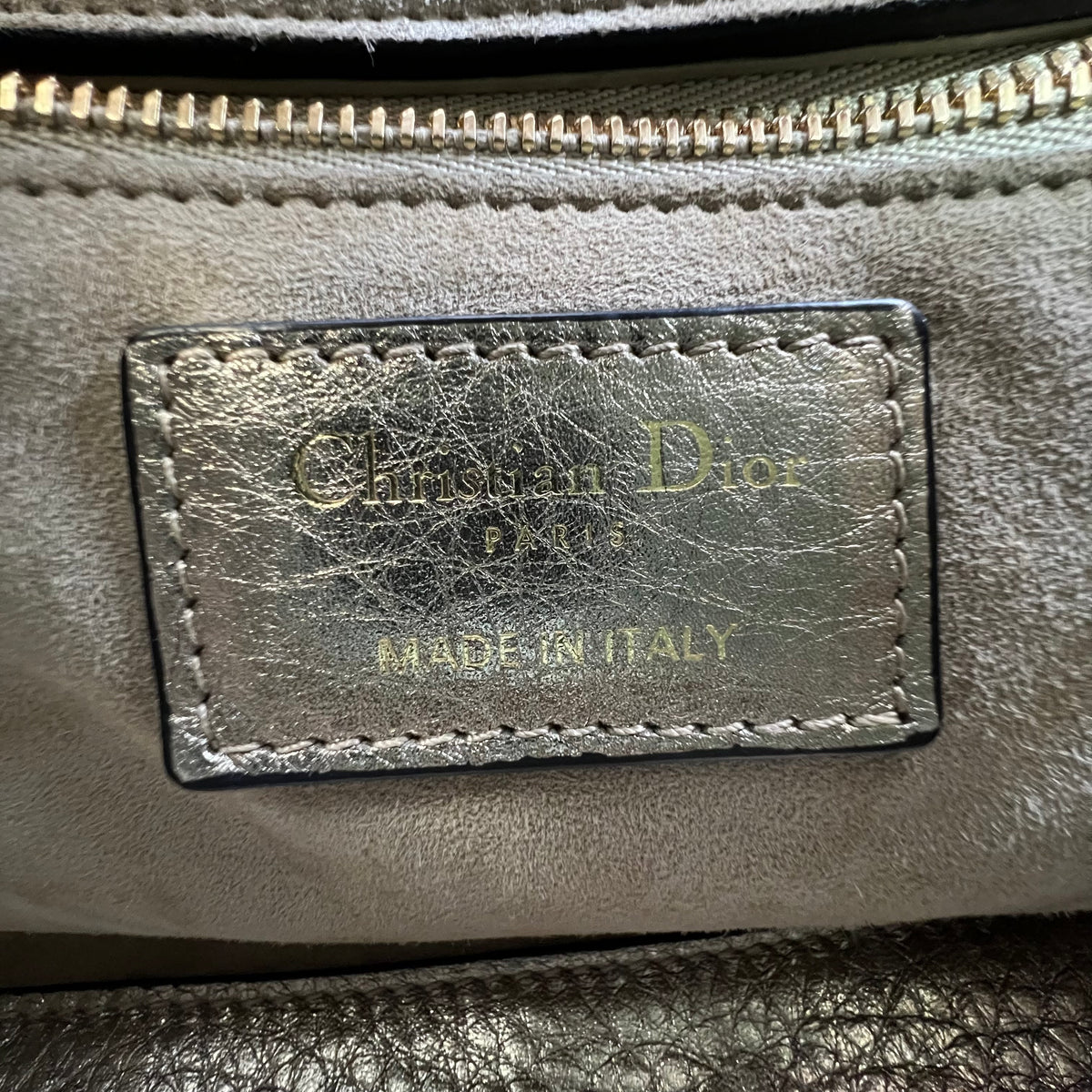 Christian Dior Metallic Lambskin Cannage Small My ABCDior Lady Dior Gold B22977