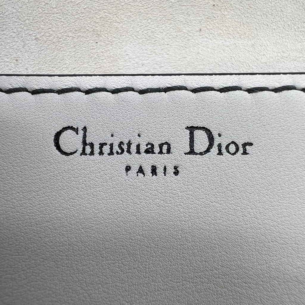 Christian Dior J'Adior Mini Ultra-Matte Leather Flap Bag with Chain in Off-White B22973