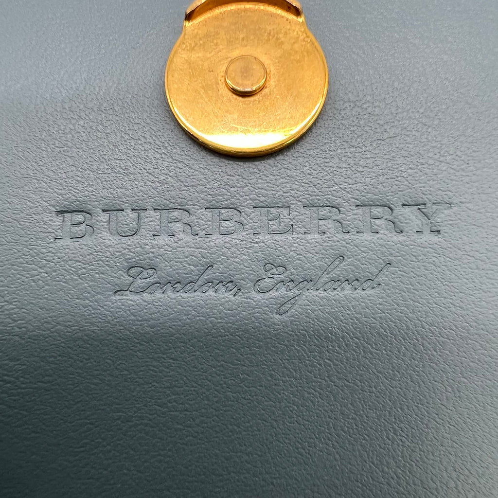 Blue Pebbled Leather Hampshire Wallet On Chain B22962