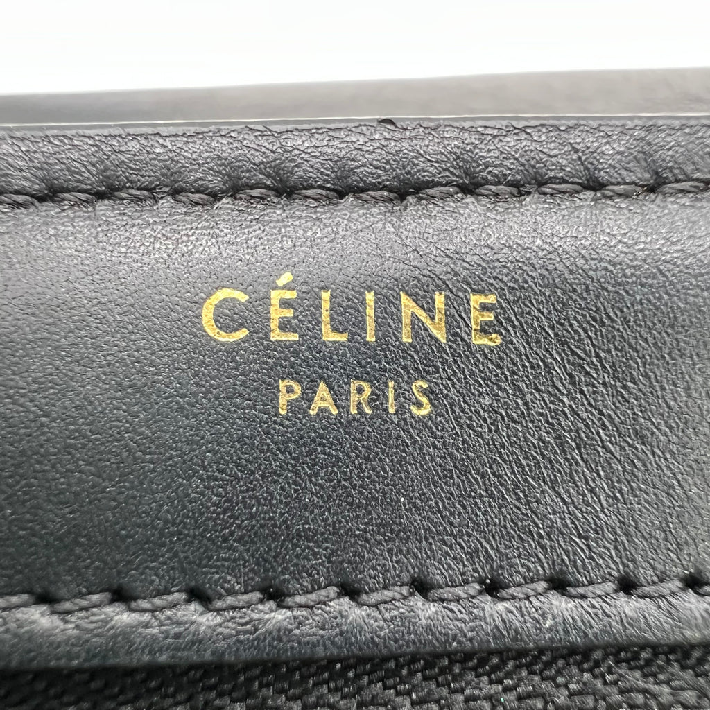 Celine Tri-Color Medium Trapeze Bag in Light Blue, Black Leather, and Tan Suede B22379