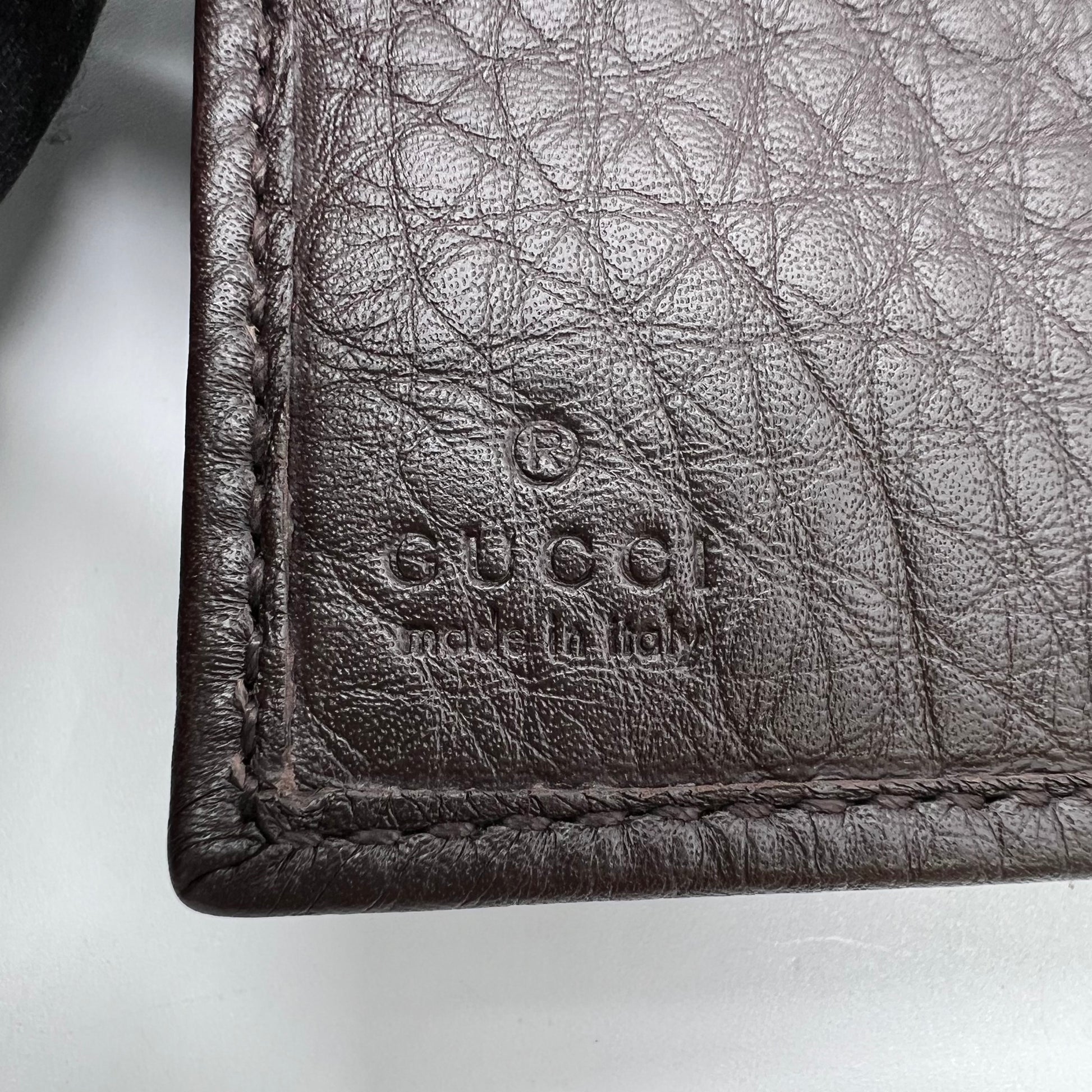 Gucci Dollar Calfskin Web Interlocking G Bi-fold Wallet W22426