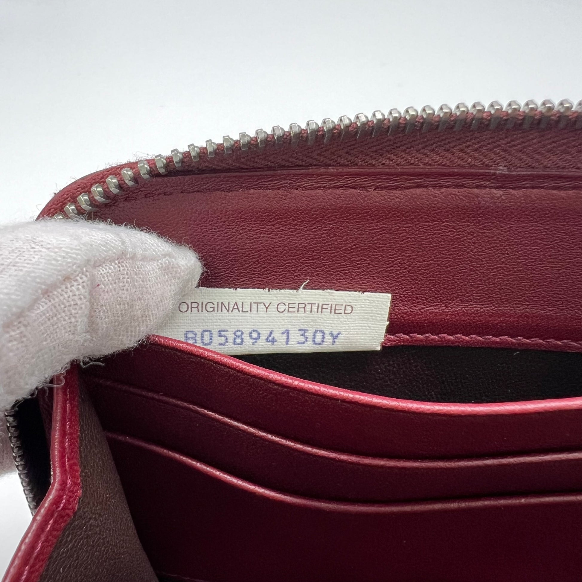 Bottega Veneta Intrecciato Striped Zip-Around Wallet W22349