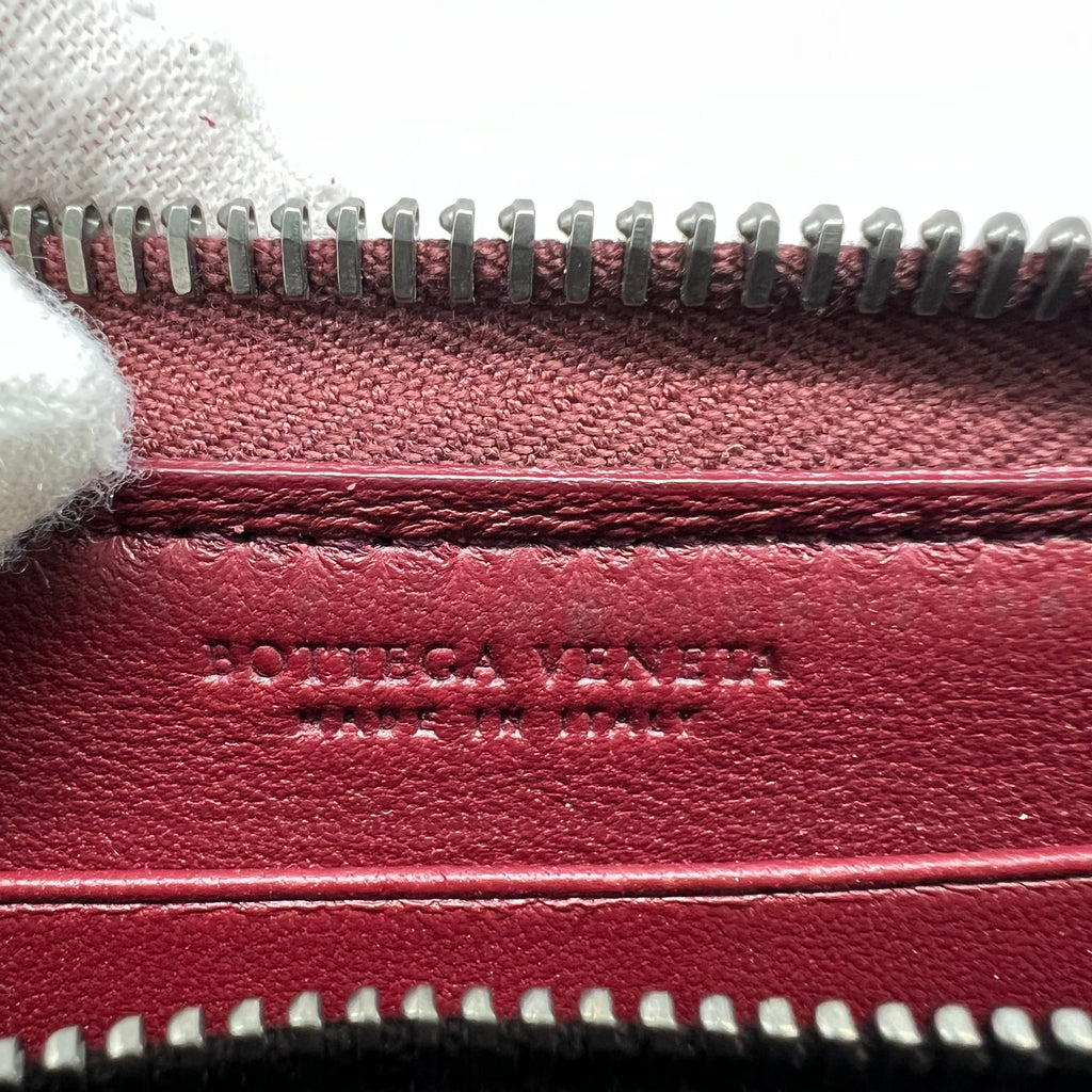 Bottega Veneta Intrecciato Striped Zip-Around Wallet W22349