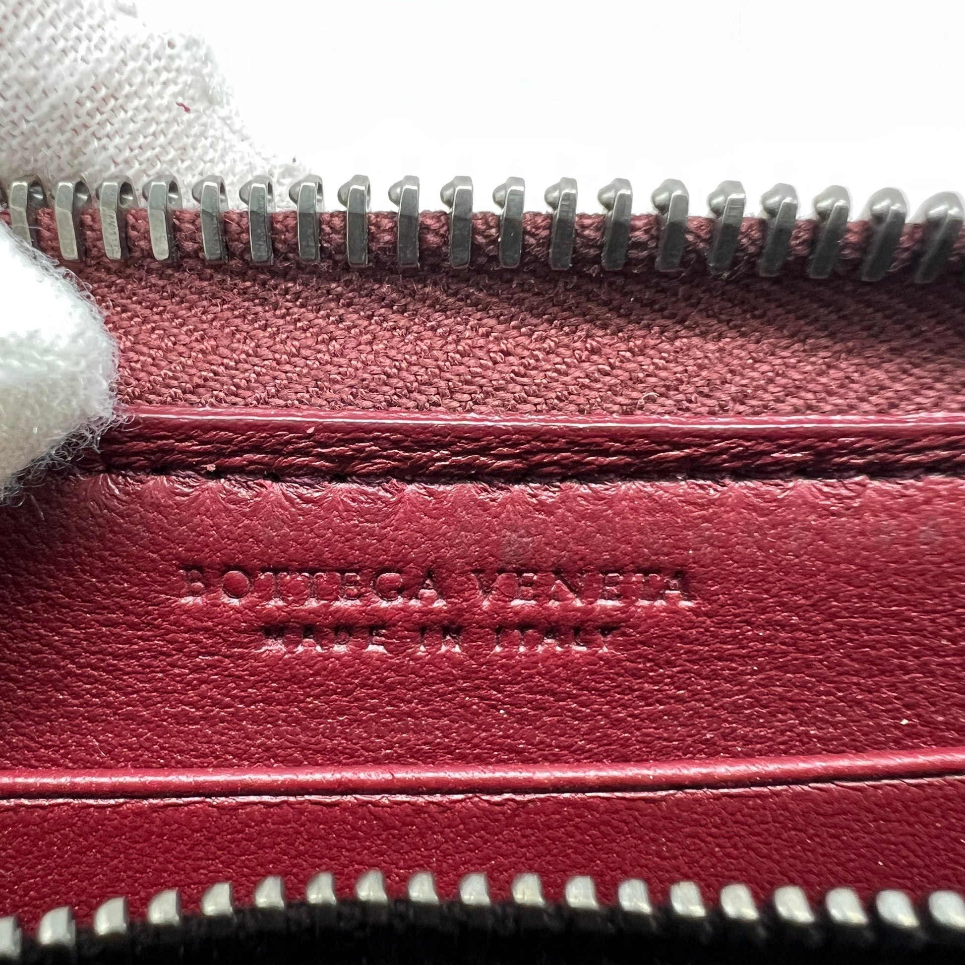 Bottega Veneta Intrecciato Striped Zip-Around Wallet W22349