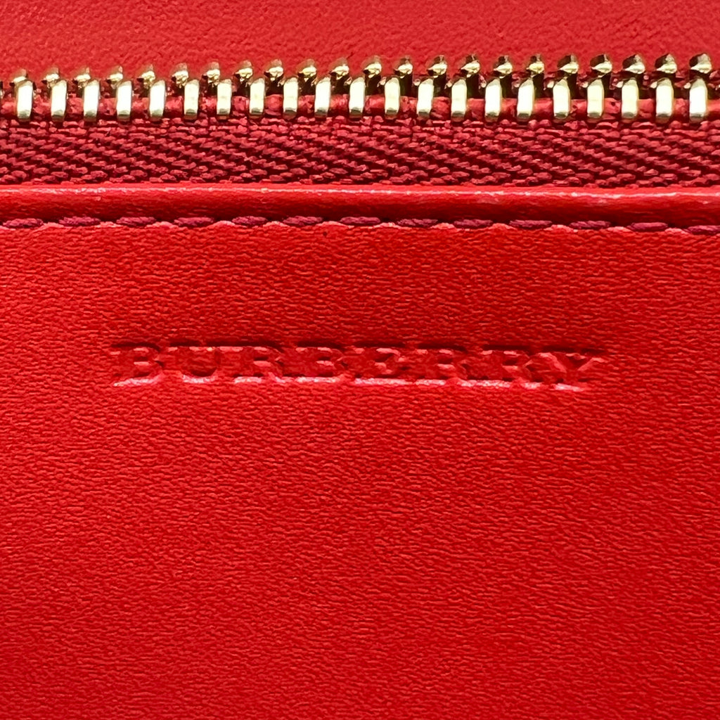 Burberry Haymarket Check & Leather Zip Around Wallet W22347