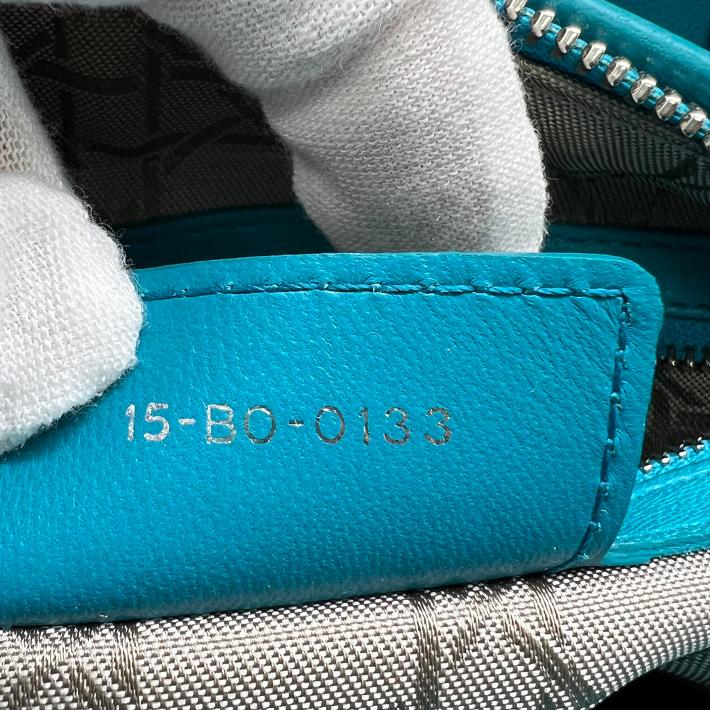 Christian Dior Medium Lady Dior Bag in Turquoise Cannage Lambskin Leather B23035