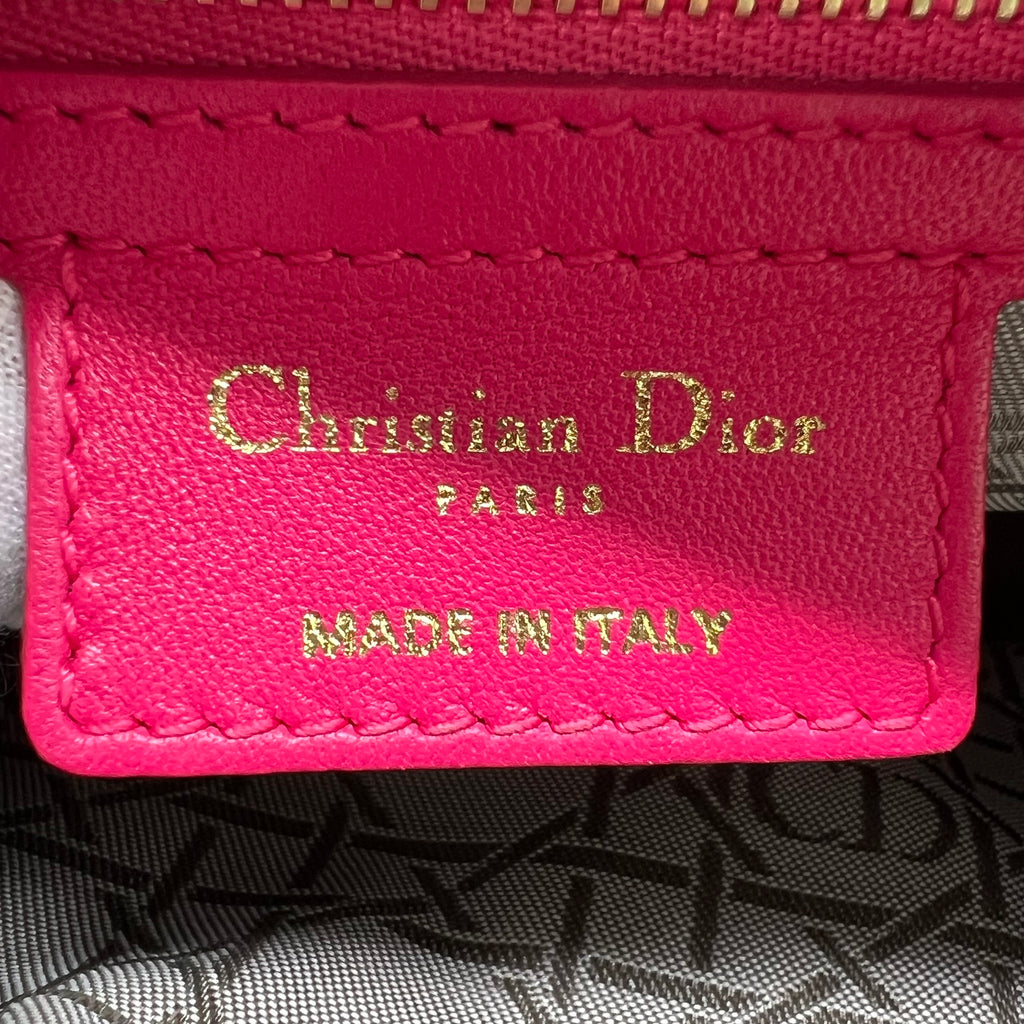 Christian Dior Medium Lady Dior Bag in Hot Pink Cannage Lambskin Leather B23020