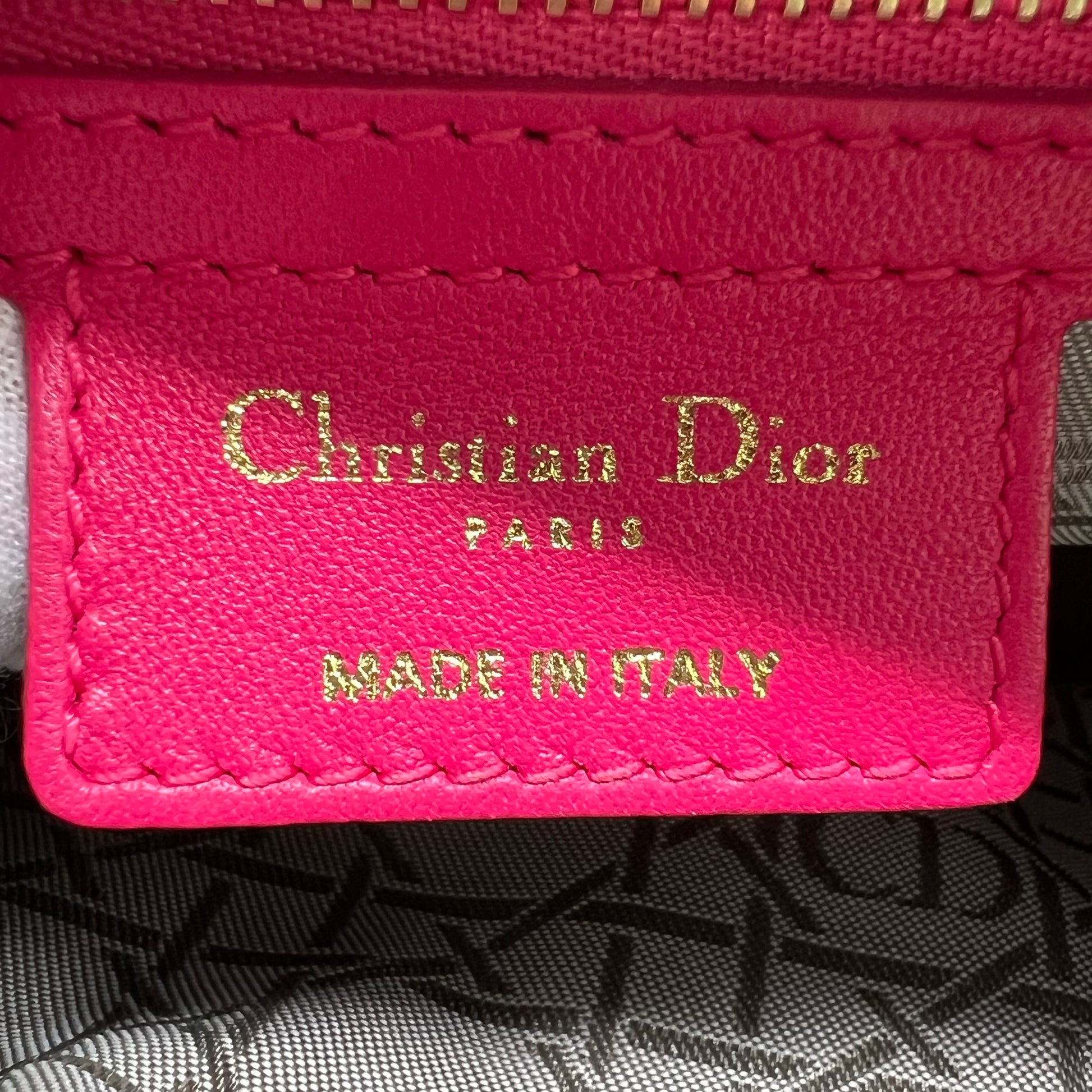 Christian Dior Medium Lady Dior Bag in Hot Pink Cannage Lambskin Leather B23020