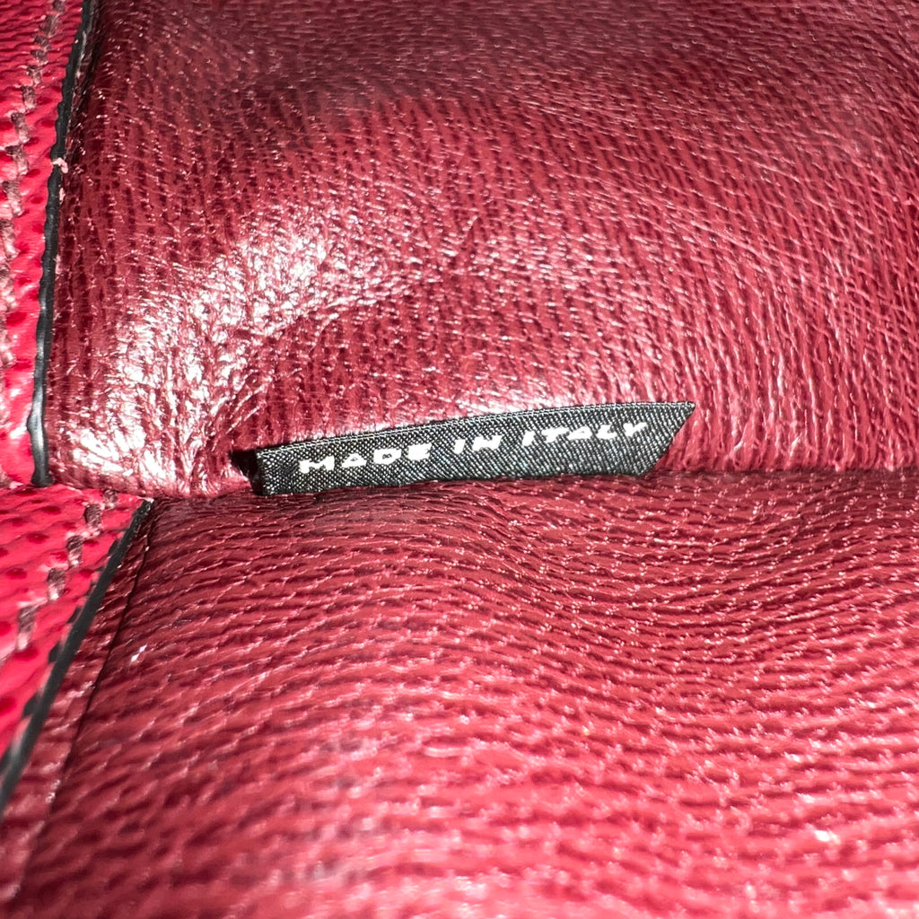 Prada Dark Red Saffiano Cuir Leather Twin Tote Bag twins B23019