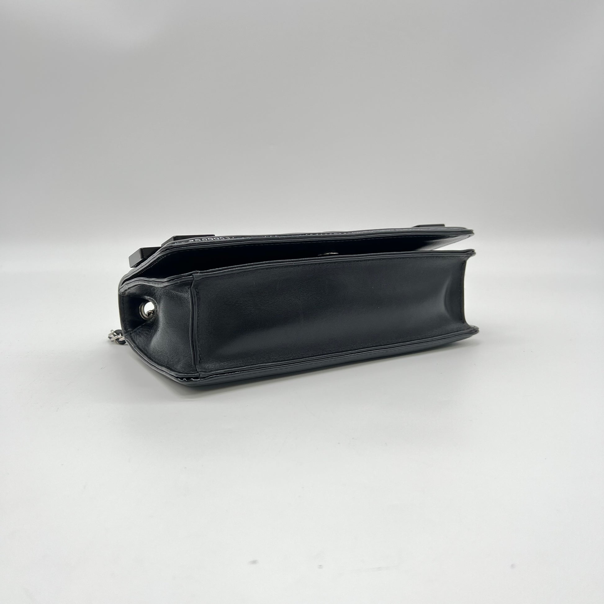 Boy Brick Flap Bag Striped Patent and Plexiglass Horizontal twins LDJ4881
