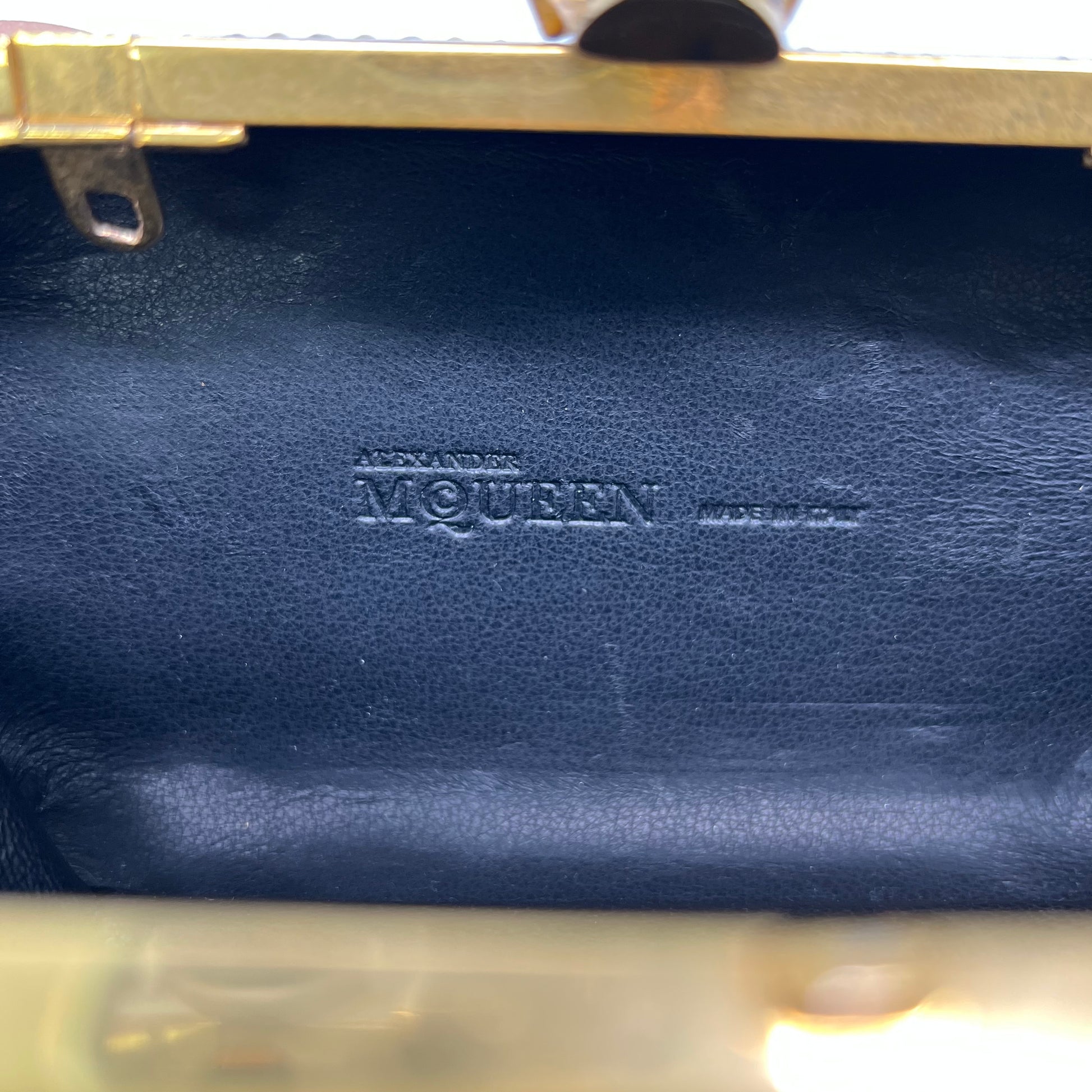 Alexander McQueen Studded Suede Skull Box Clutch W22517