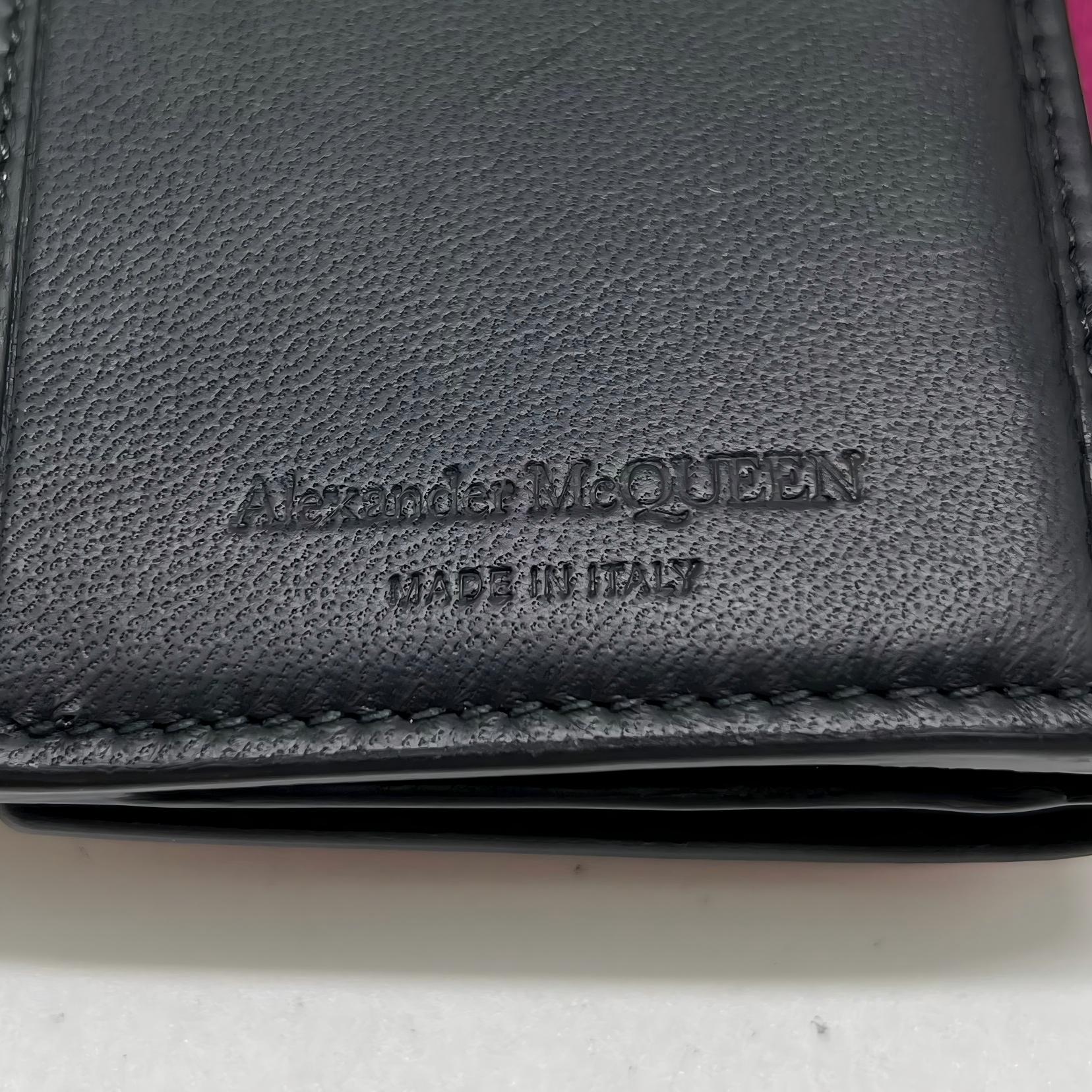 Alexander McQueen Magenta Grained Leather Skull Continental Flap Wallet W22486