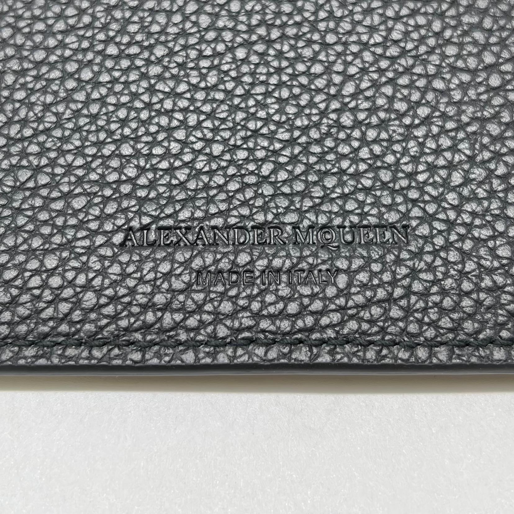 Alexander McQueen Black Grained Leather Skull Continental Flap Wallet W22483