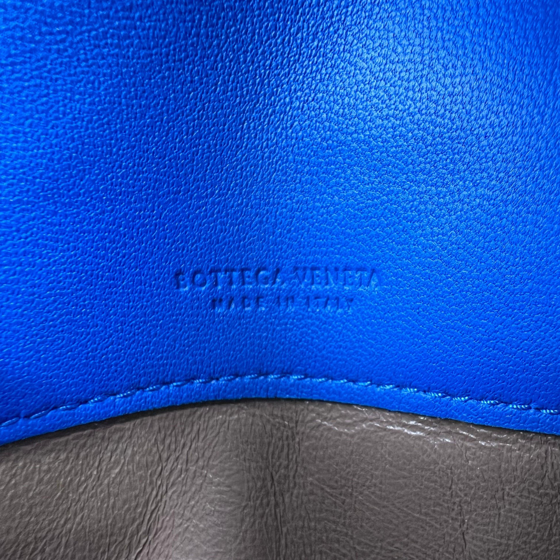 Blue Intrecciato Leather Continental Wallet W22514