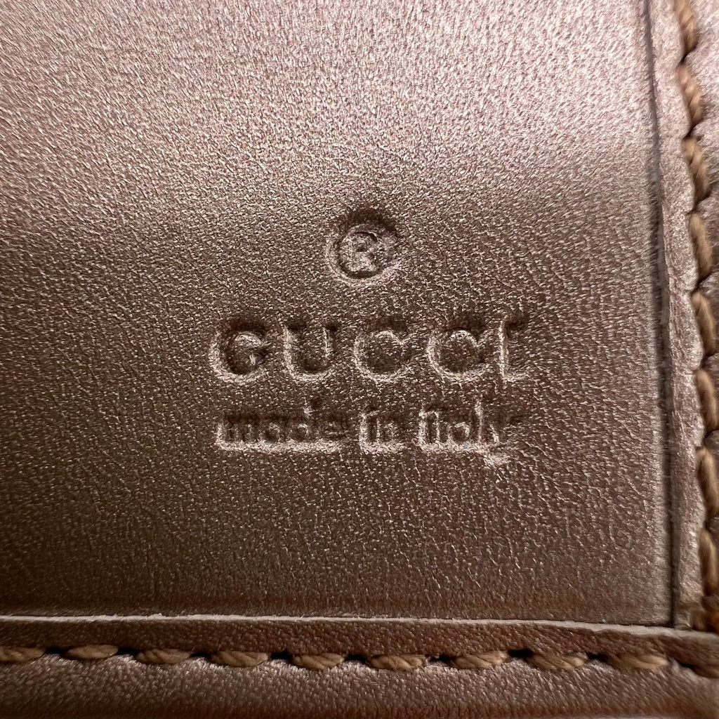 Metallic Rose Gold Guccissima Leather Flap Continental Wallet W22434