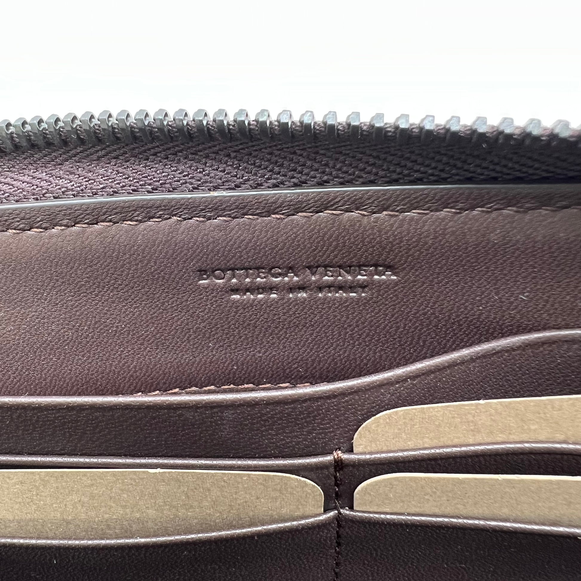 Nappa Intrecciato Zip Around Wallet Brown W22491