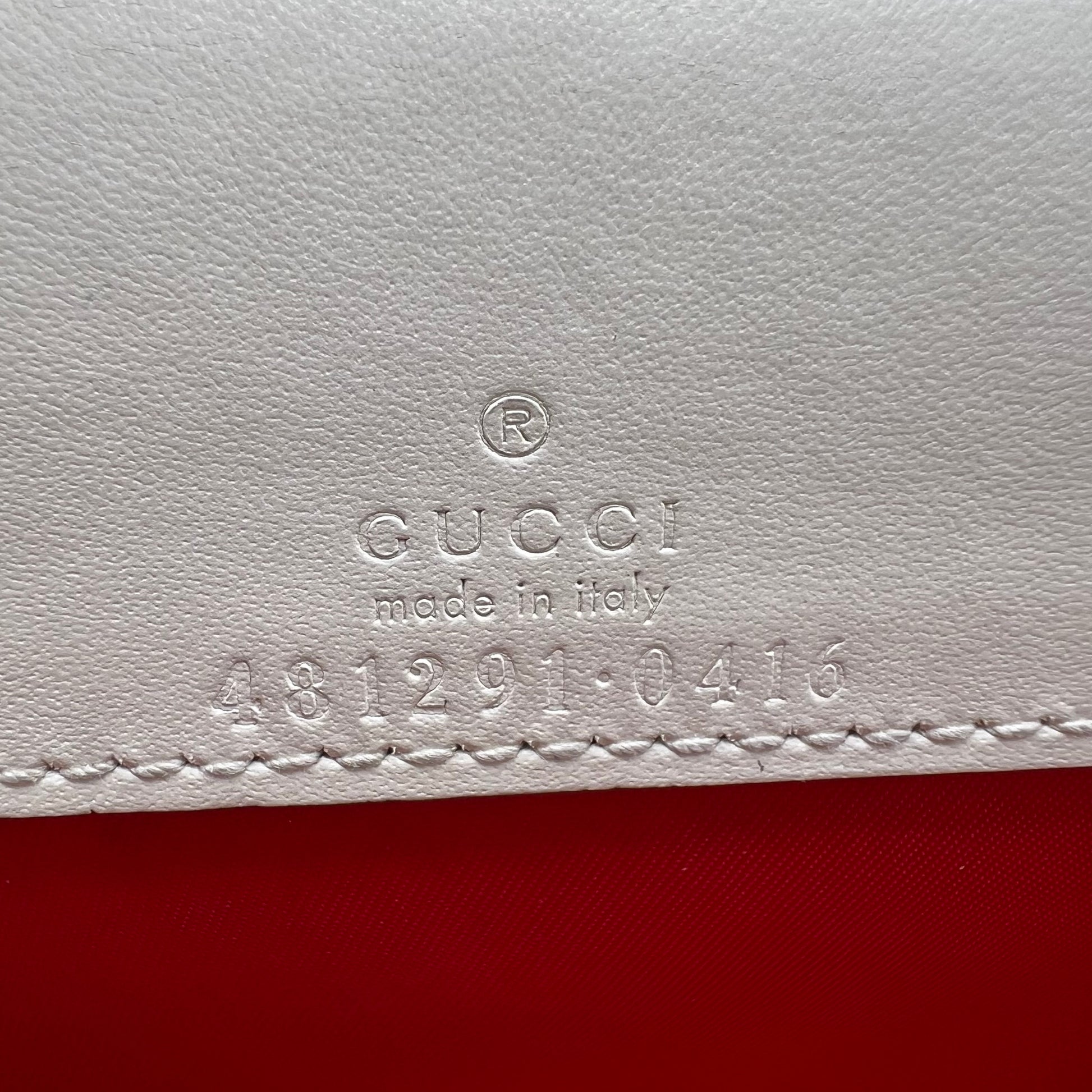Guccissima Mini Cherry Chain Bag in White B23091